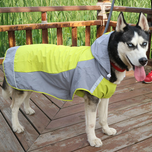 Waterproof, reflective, breathable coat with a hood to keep your dog dry, visible and comfortable on those gloomy, rainy walks. This stylish coat is available in 3 stunning colour combinations, gray/green, gray/yellow and gray/blue.